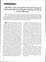 Các lý thuyết kinh tế chính trong bối cảnh phát triển của thế giới và những vấn đề rút ra cho việt nam 