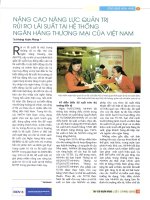 Nâng cao năng lực quản trị rủi ro lãi suất tại hệ thống ngân hàng thương mại ở việt nam 