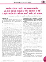 Phân tích thực trạng nguồn và sử dụng nguồn tài chính y tế thực hiện ở thành phố hồ chí minh 