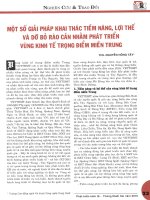 Một số giải pháp khai thác tiềm năng, lợi thế và dỡ bỏ rào cản nhằm phát triển vùng kinh tế trọng điểm miền trung 