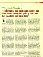 Tổng thuậ tọa đàm thực trạng, giải pháp nâng cao kết quả thực hiện và công tác quản lý thực hiện kết luận kiến nghị kiểm toán 