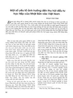 Một số yếu tố ảnh hưởng đến thu hút đầu tư trực tiếp của nhật bản vào việt nam 