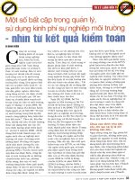 Một số bất cập trong quản lý, sử dụng kinh phí sự nghiệp môi trường   nhìn từ kết quả kiểm toán 