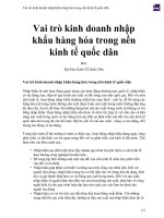 Vai trò kinh doanh nhập khẩu hàng hóa trong nền kinh tế quốc dân 