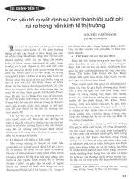 Các yếu tố quyết định sự hình thành lãi suất phi rủi ro trong nền kinh tế thị trường 