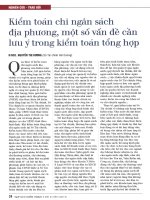 Kiểm toán chi ngân sách địa phương, một số vấn đề cần lưu ý trong kiểm toán tổng hợp 