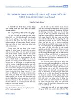 Tài chính doanh nghiệp dệt may việt nam dưới tác động của chính sách lãi suất 