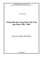 đảng lãnh đạo công đoàn việt nam 1986 2001 