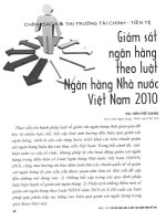 Giám sát ngân hàng theo luật ngân hàng nhà nước việt nam 2010 