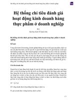 Hệ thống chỉ tiêu đánh giá hoạt động kinh doanh hàng thực phẩm ở doanh nghiệp 