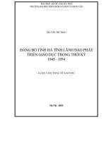 Đảng bộ tỉnh hà tĩnh lãnh đạo phát triển giáo dục thời kỳ 1945  1954 