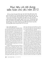 Mục tiêu và nội dung kiểm toán chủ yếu năm 2012 