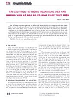 Tái cấu trúc hệ thống ngân hàng việt nam những vấn đề đặt ra và giải pháp thực hiện 