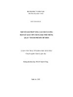 Đề xuất một số giải pháp nhằm nâng cao chất lượng giáo viên THPT quận 7 