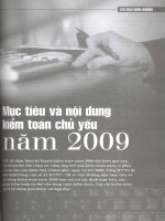 Mục tiêu và nội dung kiểm toán chủ yếu năm 2009 