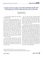 Phương pháp xây dựng chỉ số tổng hợp đánh giá kết quả thực hiện các chỉ tiêu thống kê khác nhau ở việt nam 