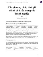 Các phương pháp tính giá thành chủ yếu trong các doanh nghiệp 