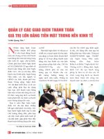 Quản lý các giao dịch thanh toán giá trị lớn bằng tiền mặt trong nền kinh tế 