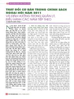 Thay đổi cơ bản trong chính sách ngoại hối năm 2011 và định hướng trong quản lý, điều hành các năm tiếp theo 