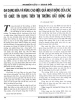 Đa dạng hóa và nâng cao hiệu quả hoạt động của các tổ chức tín dụng trên thị trường bất động sản 