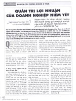 Quản trị lợi nhuận của doanh nghiệp niêm yết 