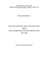 Đảng bộ tỉnh phú thọ lãnh đạo phát triển công nghiệp địa phương nam 1997 2009 