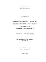 Một số giải pháp quản lý hoạt động dạy học môn Âm nhạc ở các trường Trung học cơ sở thành phố Vinh, tỉnh Nghệ An