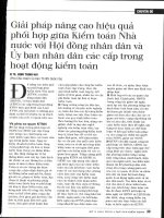 Giải pháp nâng cao hiệu quả phối hợp giữa kiểm toán nhà nước với hội đồng nhân dân và uỷ ban nhân dân các cấp trong hoạt động kiểm toán 