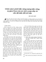 Chính sách phát triển năng lượng bền vững sự giao thoa của an ninh cung cấp và vấn đề biến đổi khí hậu 
