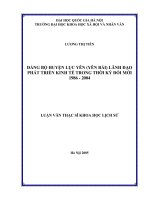 Đảng bộ huyện lục yên lãnh đạo phát triển kinh tế trong thời kỳ đổi mới 1986 2004 