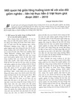 Mối quan hệ giữa tăng trưởng kinh tế với xóa đói giảm nghèo   liên hệ thực tiễn ở việt nam giai đoạn 2001   2010 