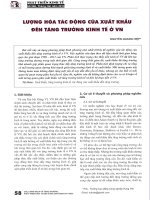 Lượng hóa tác động của xuất khẩu đến tăng trưởng kinh tế ở VN 