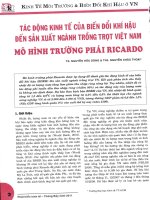 Tác động kinh tế của biến đổi khí hậu đến sản xuất ngành trồng trọt việt nam   mô hình trường phái ricardo 