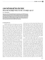 Làm thế nào để tái cấu trúc doanh nghiệp nhà nước có hiệu quả 