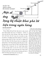 Một số ứng dụng kỹ thuật khai phá dữ liệu trong ngân hàng 