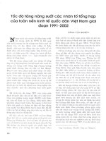 Tốc độ tăng năng suất các nhân tố tổng hợp của toàn nền kinh tế quốc dân việt nam gia đoạn 1991   2002 