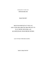 giải pháp quản lý nâng cao chất lượng hoạt động dạy học môn Ngữ văn ở các trường trung học cơ sở quận Bình Thạnh, thành pho Hồ Chí Minh