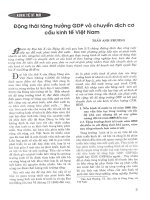 Động thái tăng trưởng GDP và chuyển dịch cơ cấu kinh tế việt nam 