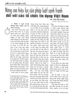 Nâng cao hiệu lực của pháp luật cạnh tranh đối với các tổ chức tín dụng việt nam 