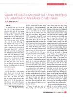 Quan hệ giữa lạm phát và tăng trưởng và lạm phát cân bằng ở việt nam 