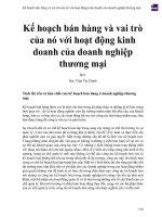 Kế hoạch bán hàng và vai trò của nó với hoạt động kinh doanh của doanh nghiệp thương mại 