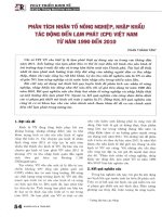 Phân tích nhân tố nông nghiệp, nhập khẩu tác động đến lạm phát (CPI) việt nam từ năm 1990 đến 2010 