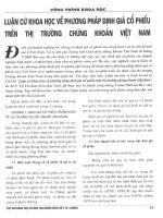 Luận cứ khoa học về phương pháp định giá cổ phiếu trên thị trường chứng khoán việt nam 