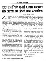 Cơ chế tỷ giá linh hoạt nâng cao tính độc lập của chính sách tiền tệ 