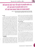 Mối quan hệ giữa thực tiễn quản trị nguồn nhân lực, kết quả quản trị nguồn nhân lực và kết quả kinh doanh trong các doanh nghiệp 