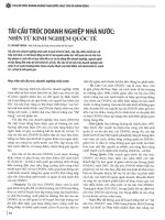 Tái cấu trúc doanh nghiệp nhà nước nhìn từ kinh nghiệm quốc tế 