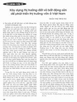 Xây dựng thị trường đất và bất động sản để phát triển thị trường vốn việt nam 