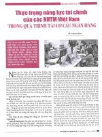 Thực trạng năng lực tài chính của các NHTM việt nam trong quá trình tái cơ cấu ngân hàng 