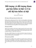 Đối tượng và đối tượng tham gia bảo hiểm xã hội và các chế độ bảo hiểm xã hội 