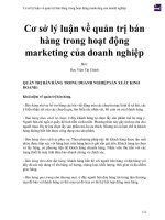 Cơ sở lý luận về quản trị bán hàng trong hoạt động marketing của doanh nghiệp 